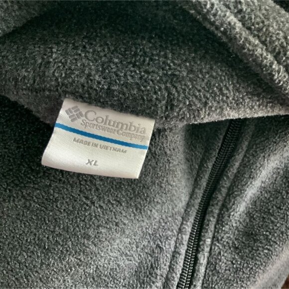 Columbia tailored mock neck full zip secure pockets charcoal gray fleece vest XL - Picture 4 of 7